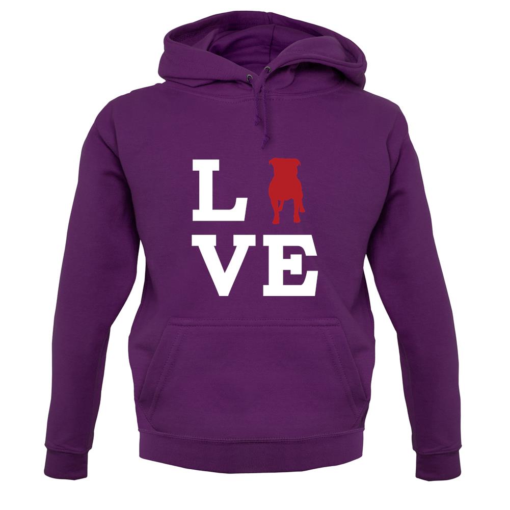 Love Staffordshire Bull Terrier Dog Silhouette unisex hoodie Love Staffordshire Bull Terrier Dog Silhouette unisex hoodie