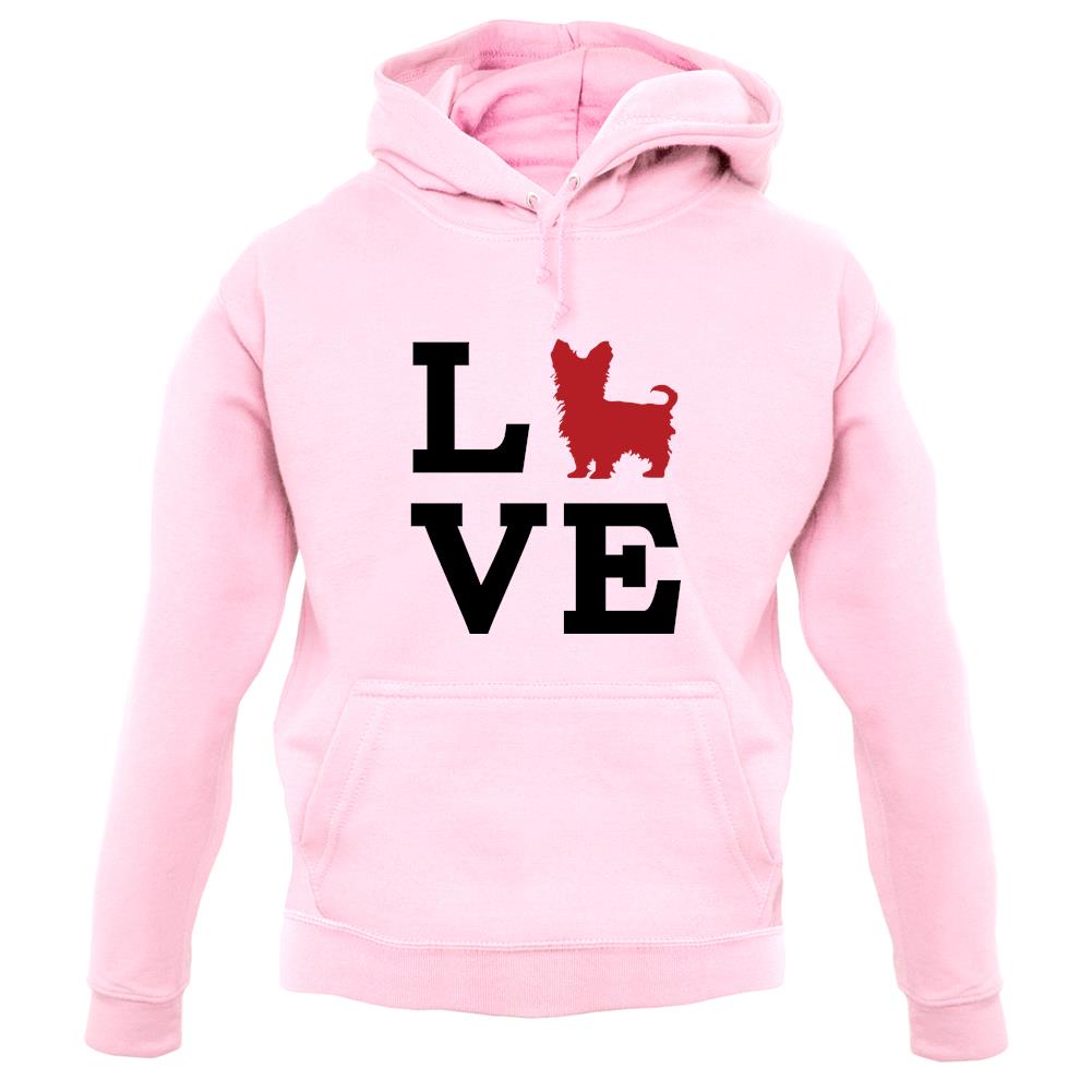 Love Yorkshire Terrier Dog Silhouette unisex hoodie Love Yorkshire Terrier Dog Silhouette unisex hoodie