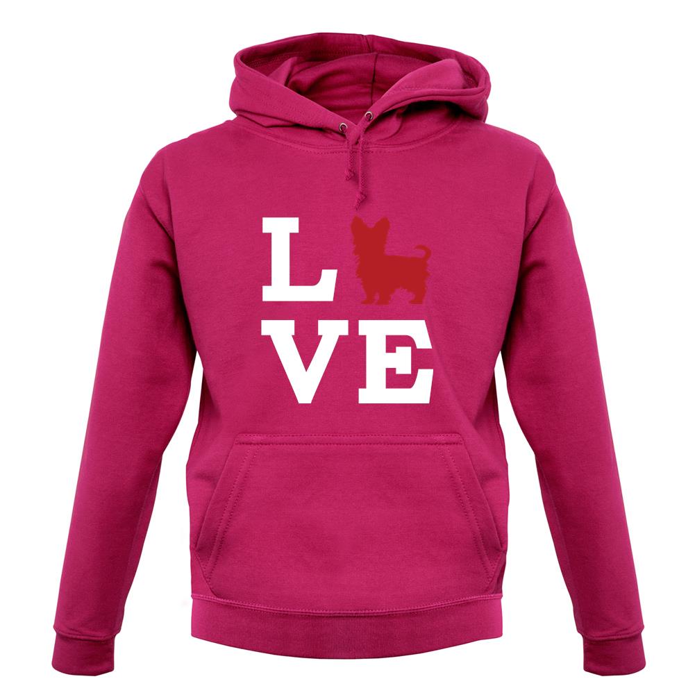 Love Yorkshire Terrier Dog Silhouette unisex hoodie Love Yorkshire Terrier Dog Silhouette unisex hoodie