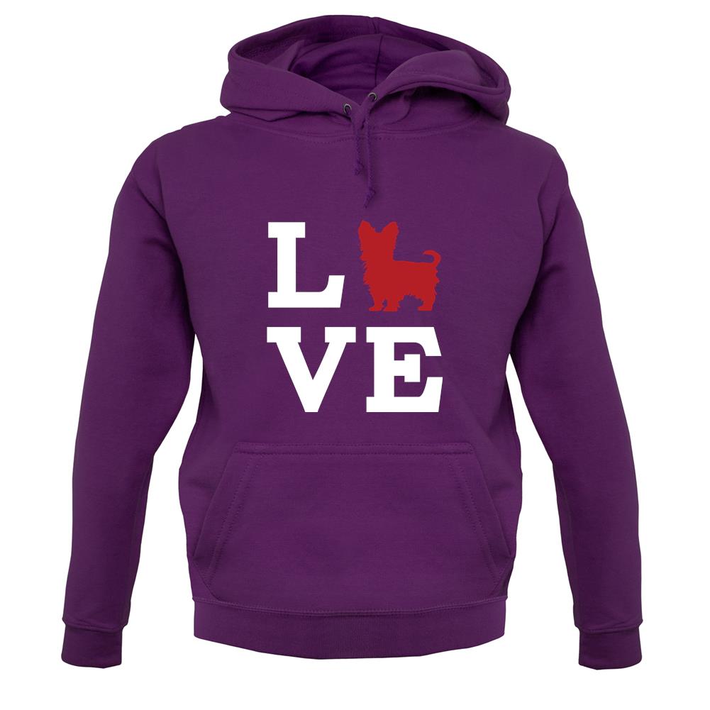 Love Yorkshire Terrier Dog Silhouette unisex hoodie Love Yorkshire Terrier Dog Silhouette unisex hoodie