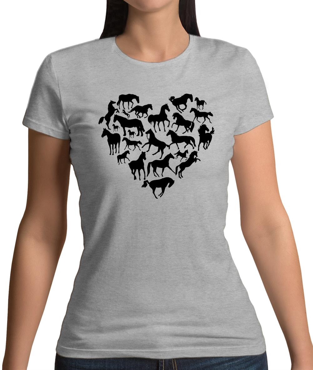 Love Heart Horse Womens T-Shirt Love Heart Horse Womens T-Shirt