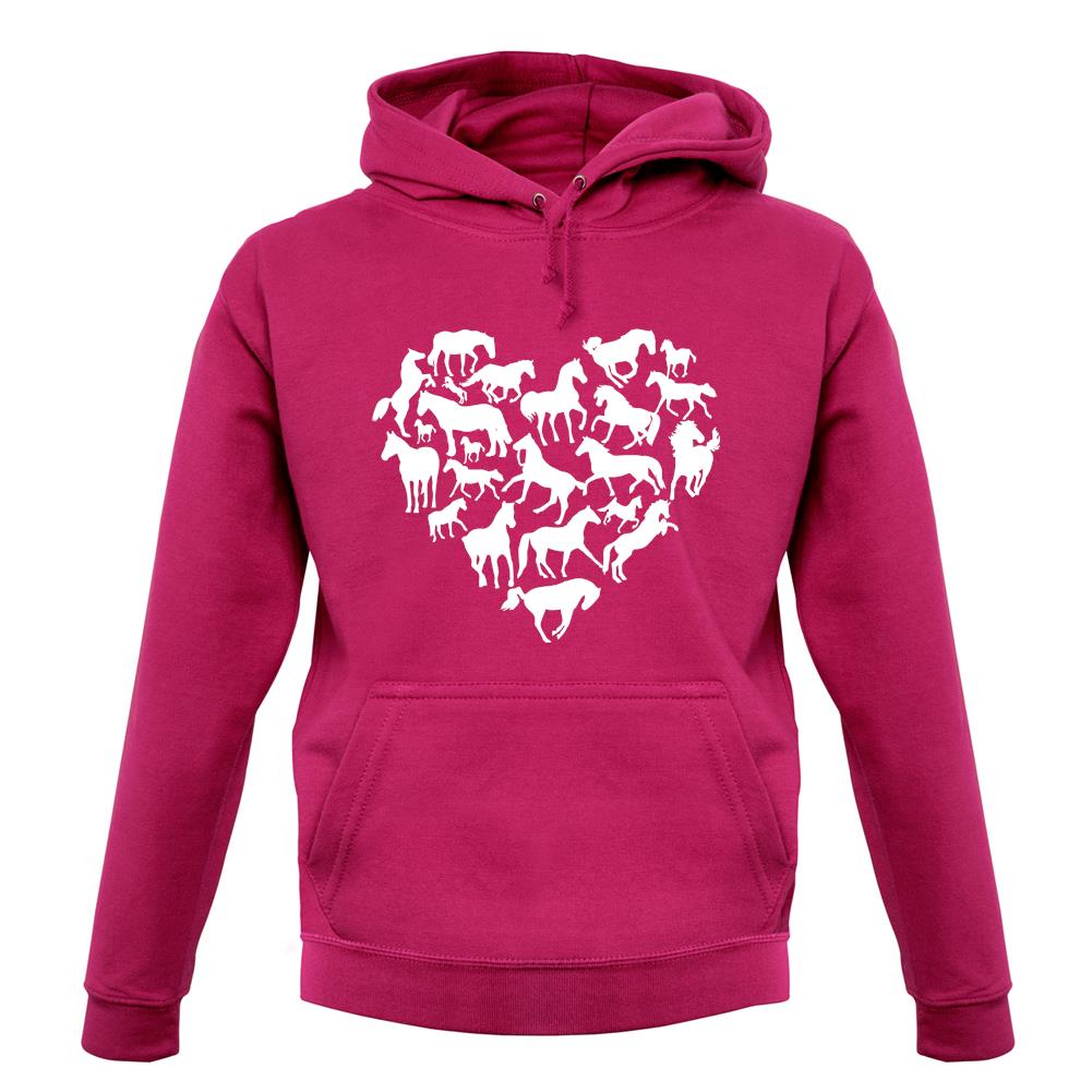 Love Heart Horse Unisex Hoodie Love Heart Horse Unisex Hoodie