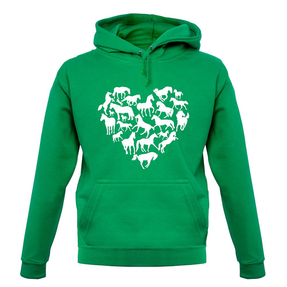 Love Heart Horse Unisex Hoodie Love Heart Horse Unisex Hoodie