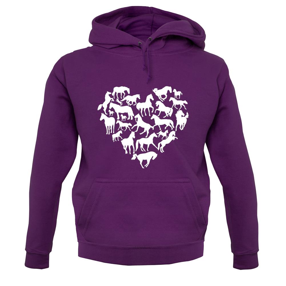 Love Heart Horse Unisex Hoodie Love Heart Horse Unisex Hoodie