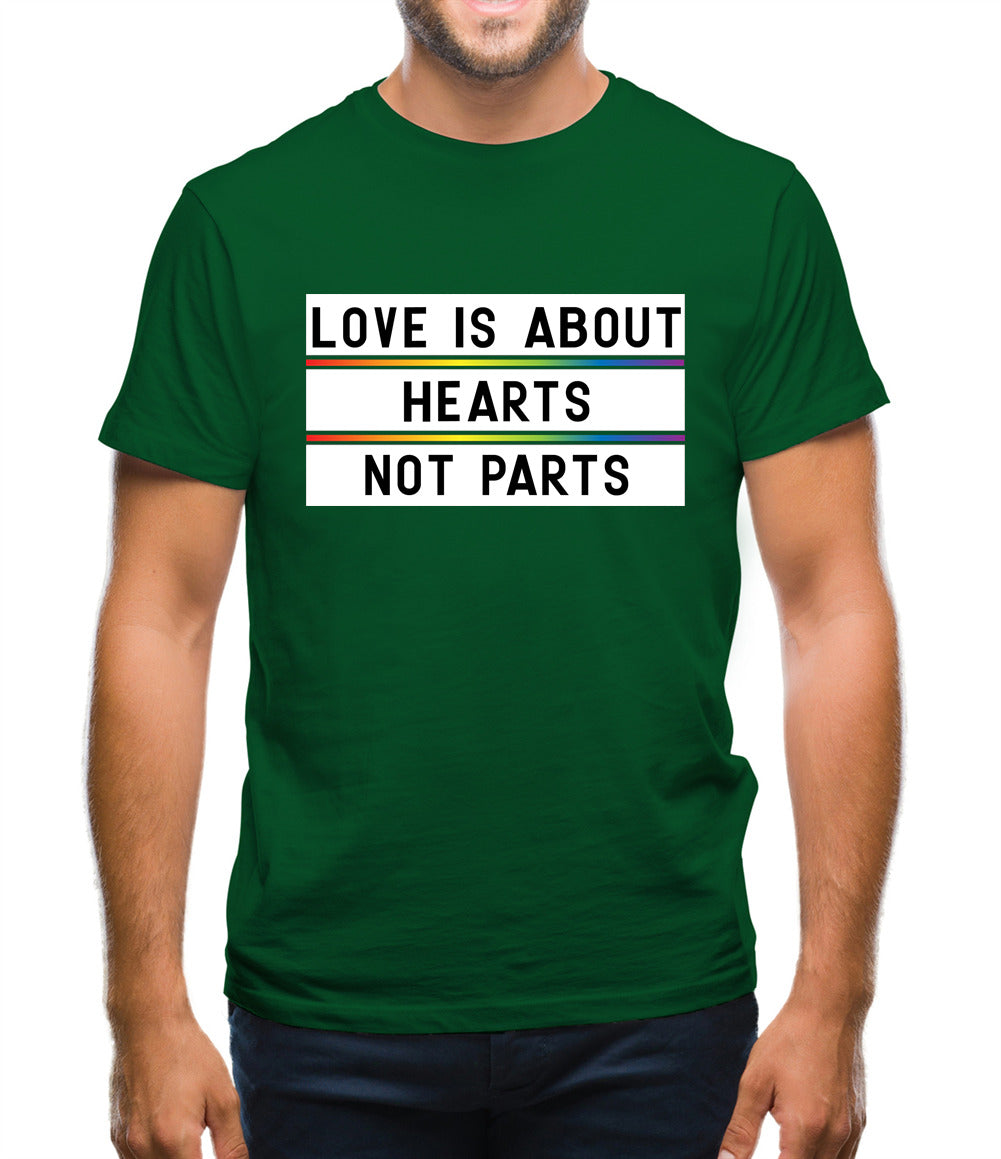 Love Is About Hearts, Not Parts Mens T-Shirt Love Is About Hearts, Not Parts Mens T-Shirt
