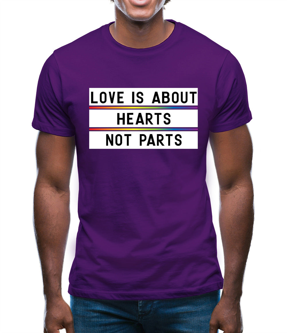 Love Is About Hearts, Not Parts Mens T-Shirt Love Is About Hearts, Not Parts Mens T-Shirt