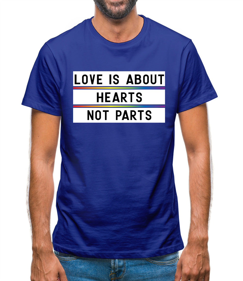 Love Is About Hearts, Not Parts Mens T-Shirt Love Is About Hearts, Not Parts Mens T-Shirt