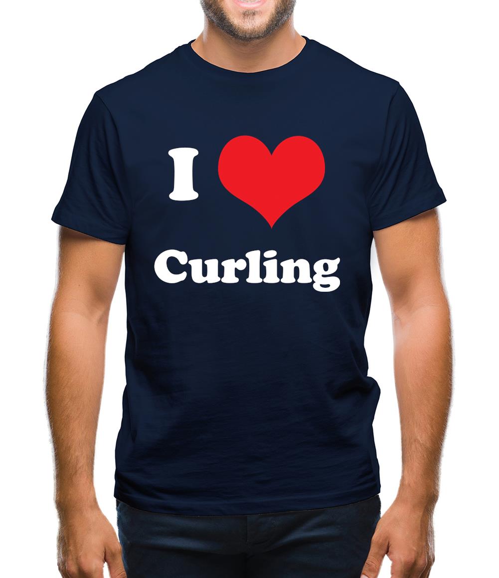 I Love Curling Mens T-Shirt I Love Curling Mens T-Shirt