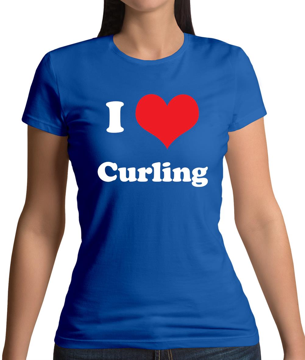 I Love Curling Womens T-Shirt I Love Curling Womens T-Shirt