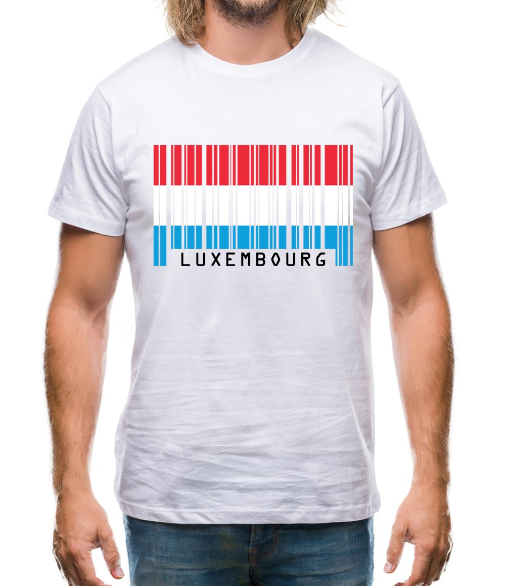 Luxembourg Barcode Style Flag Mens T-Shirt Luxembourg Barcode Style Flag Mens T-Shirt