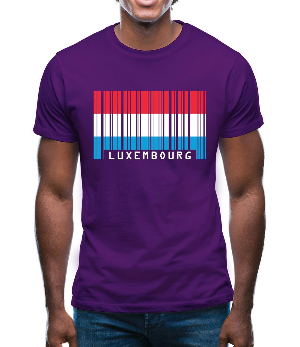 Luxembourg Barcode Style Flag Mens T-Shirt Luxembourg Barcode Style Flag Mens T-Shirt
