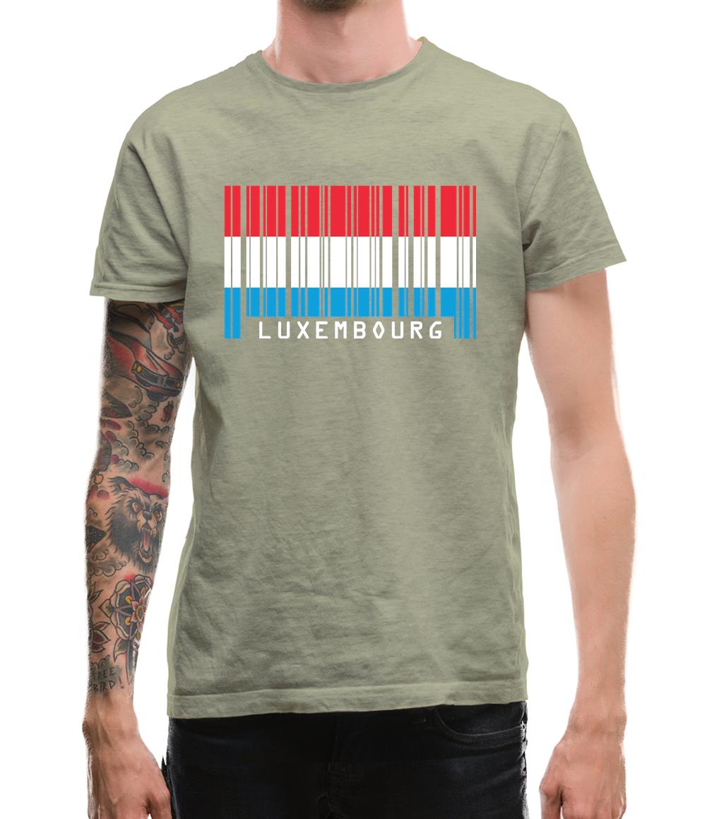 Luxembourg Barcode Style Flag Mens T-Shirt Luxembourg Barcode Style Flag Mens T-Shirt