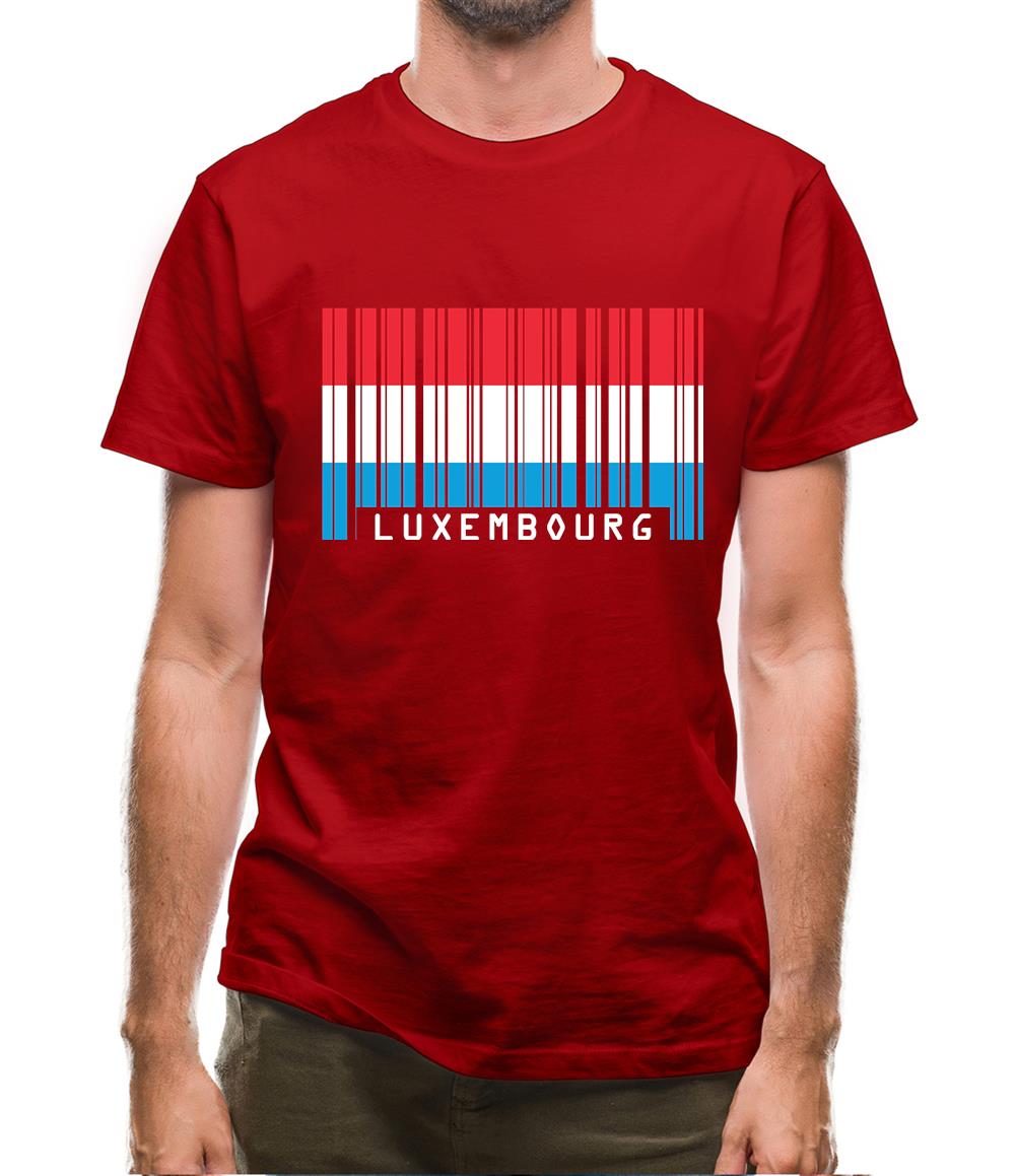 Luxembourg Barcode Style Flag Mens T-Shirt Luxembourg Barcode Style Flag Mens T-Shirt