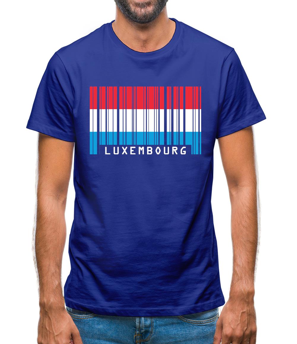 Luxembourg Barcode Style Flag Mens T-Shirt Luxembourg Barcode Style Flag Mens T-Shirt