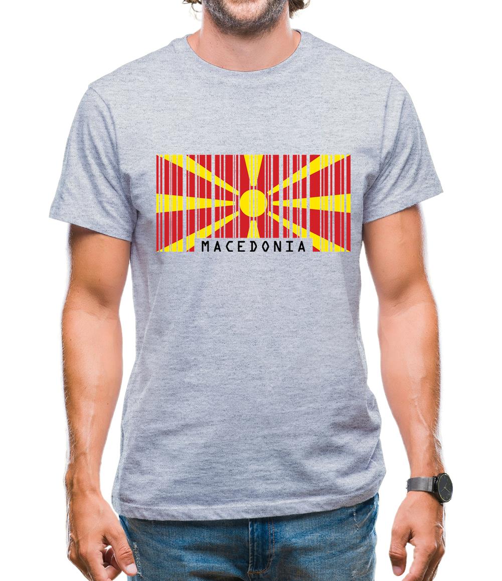 Macedonia Barcode Style Flag Mens T-Shirt Macedonia Barcode Style Flag Mens T-Shirt