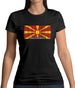 Macedonia Barcode Style Flag Womens T-Shirt Macedonia Barcode Style Flag Womens T-Shirt