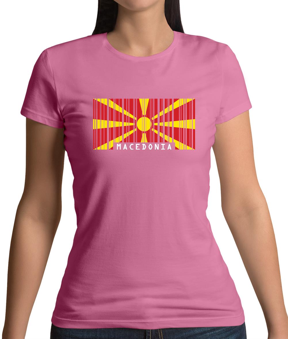 Macedonia Barcode Style Flag Womens T-Shirt Macedonia Barcode Style Flag Womens T-Shirt