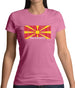 Macedonia Barcode Style Flag Womens T-Shirt Macedonia Barcode Style Flag Womens T-Shirt