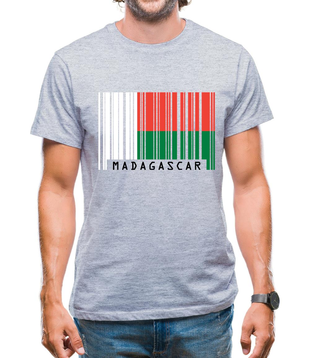 Madagascar Barcode Style Flag Mens T-Shirt Madagascar Barcode Style Flag Mens T-Shirt