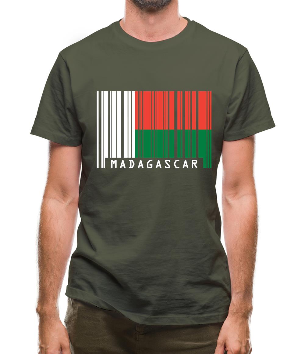 Madagascar Barcode Style Flag Mens T-Shirt Madagascar Barcode Style Flag Mens T-Shirt