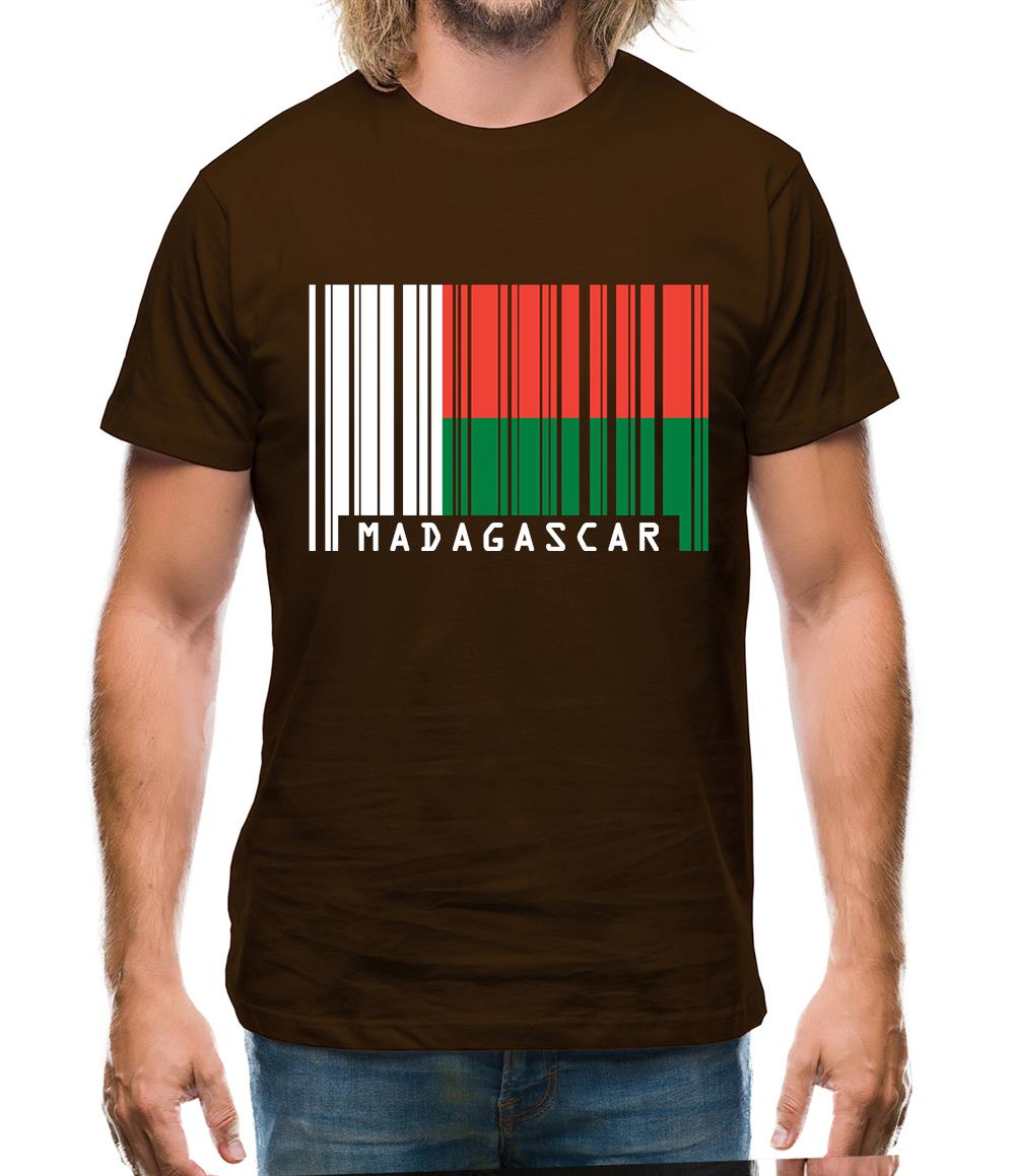 Madagascar Barcode Style Flag Mens T-Shirt Madagascar Barcode Style Flag Mens T-Shirt