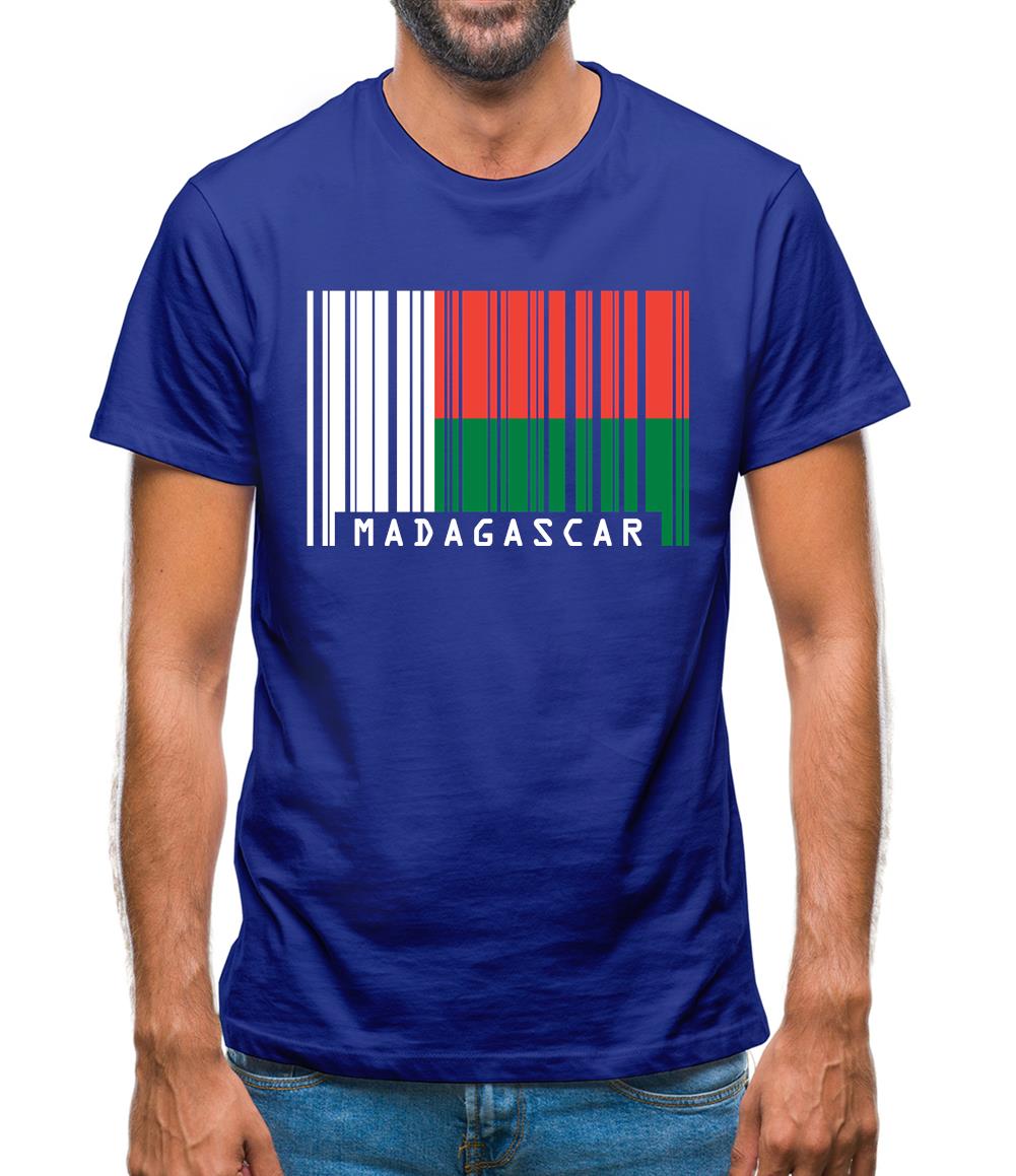 Madagascar Barcode Style Flag Mens T-Shirt Madagascar Barcode Style Flag Mens T-Shirt