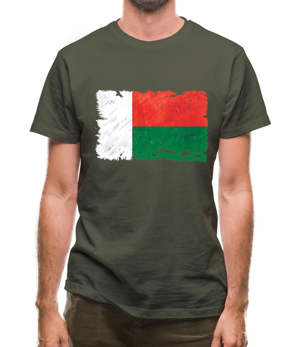 Madagascar Grunge Style Flag Mens T-Shirt Madagascar Grunge Style Flag Mens T-Shirt