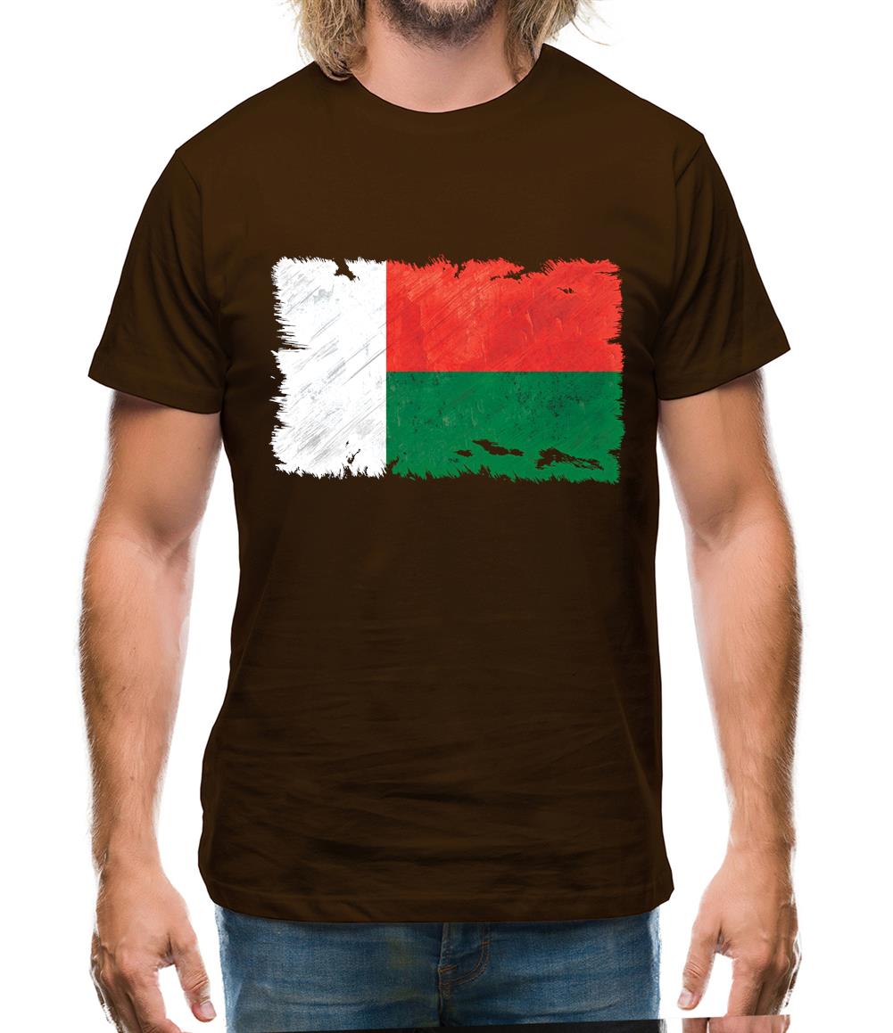 Madagascar Grunge Style Flag Mens T-Shirt Madagascar Grunge Style Flag Mens T-Shirt
