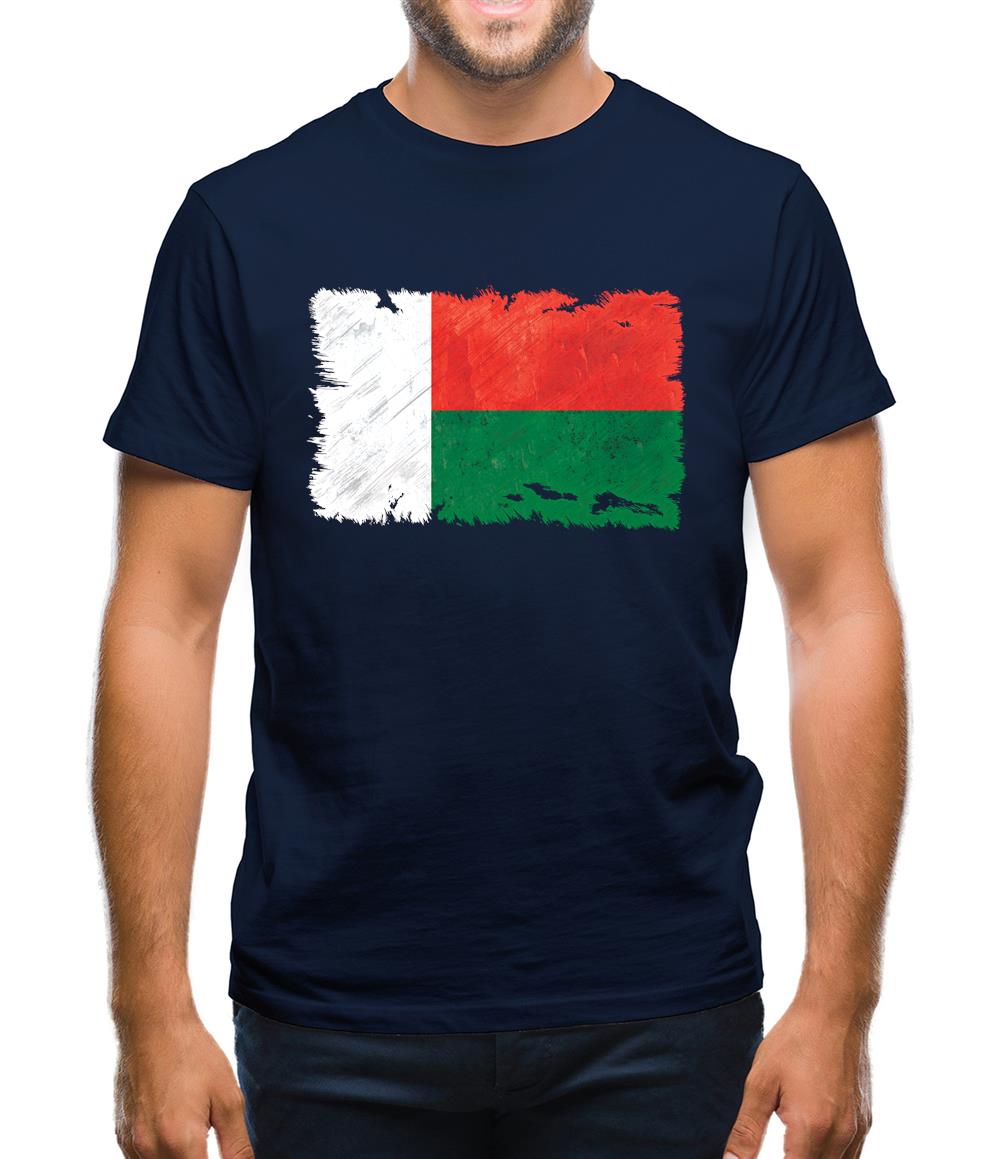 Madagascar Grunge Style Flag Mens T-Shirt Madagascar Grunge Style Flag Mens T-Shirt