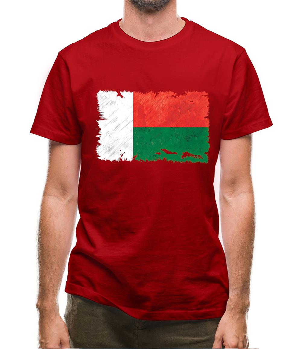 Madagascar Grunge Style Flag Mens T-Shirt Madagascar Grunge Style Flag Mens T-Shirt