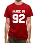 Made In '92 Mens T-Shirt Made In '92 Mens T-Shirt