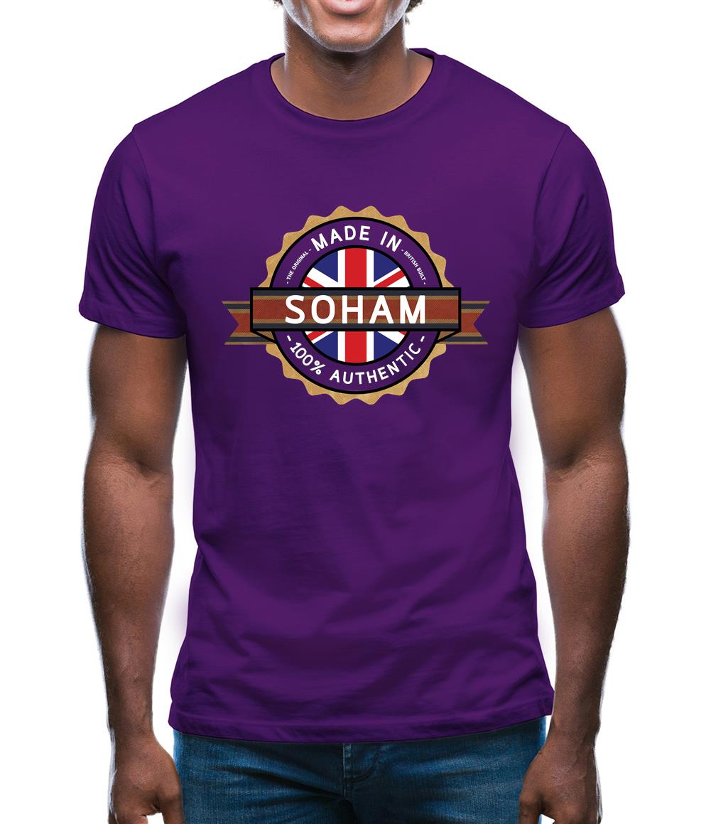 Made In Soham 100% Authentic Mens T-Shirt Made In Soham 100% Authentic Mens T-Shirt