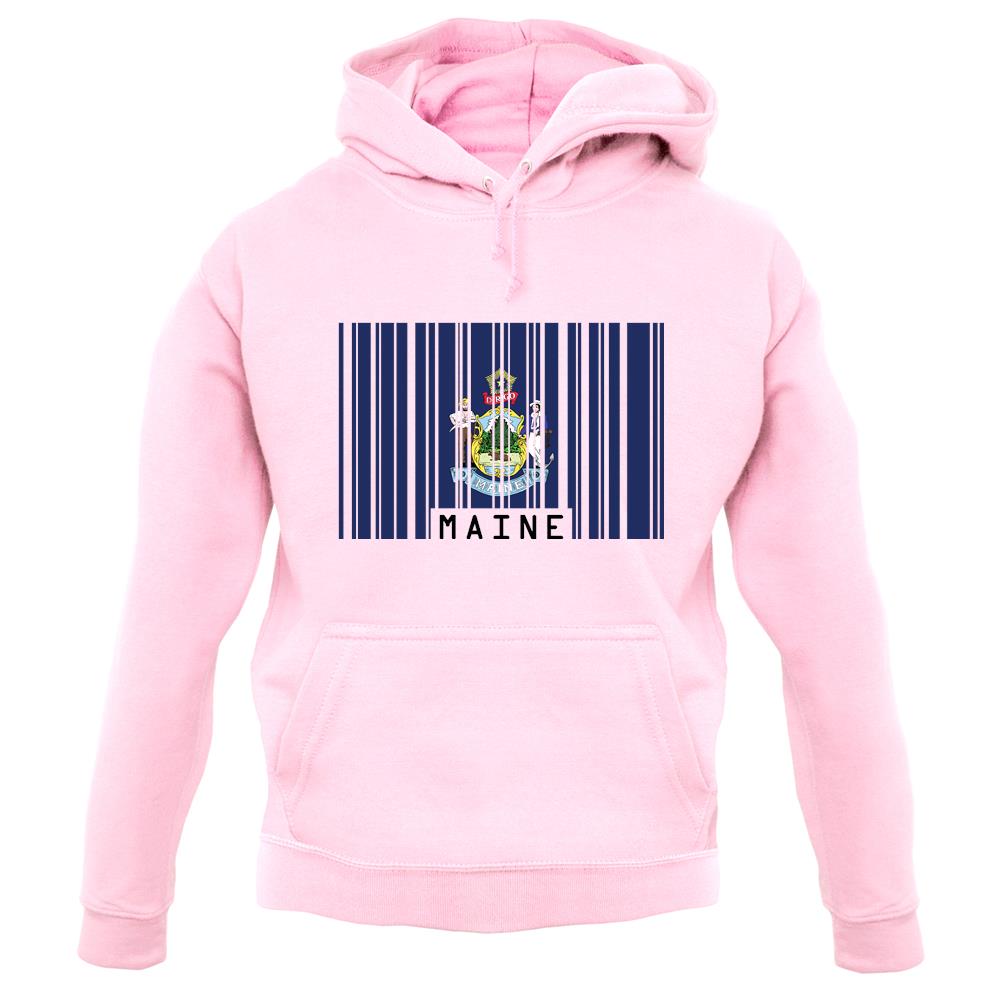 Maine Barcode Style Flag unisex hoodie Maine Barcode Style Flag unisex hoodie