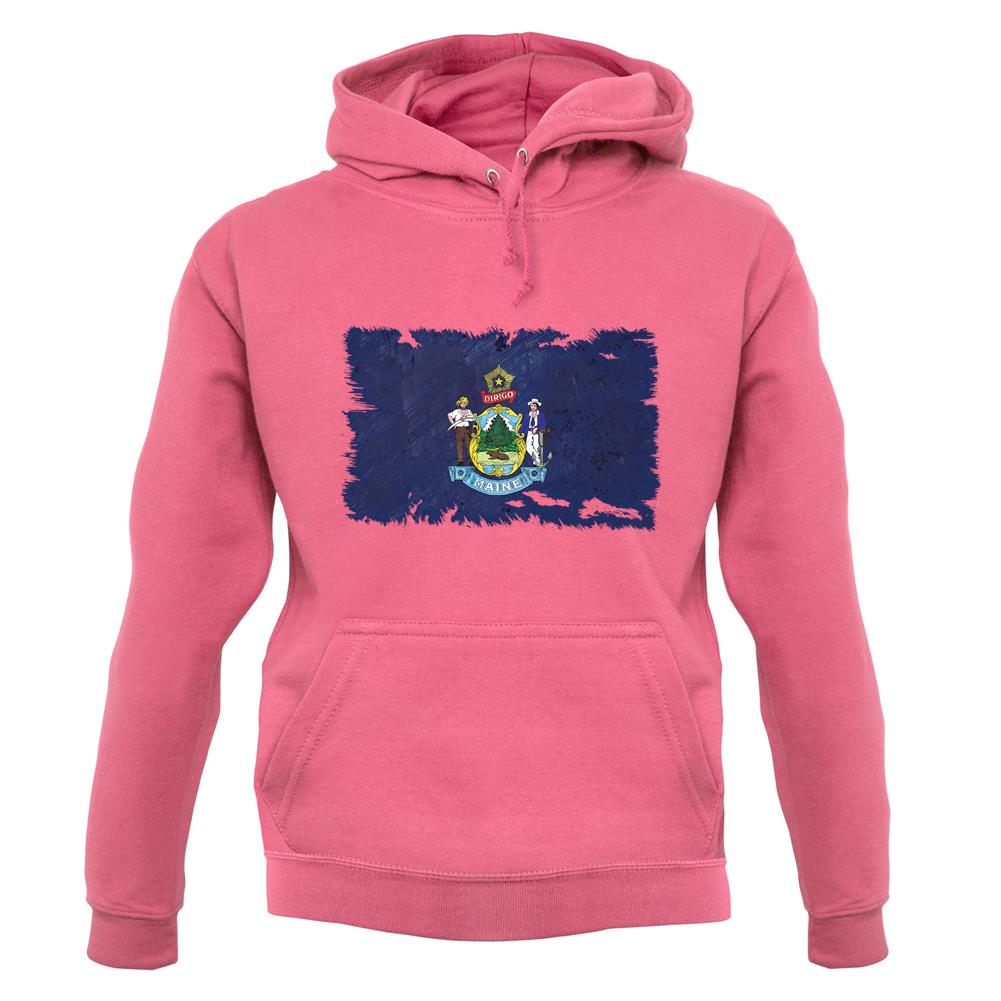 Maine Grunge Style Flag unisex hoodie Maine Grunge Style Flag unisex hoodie