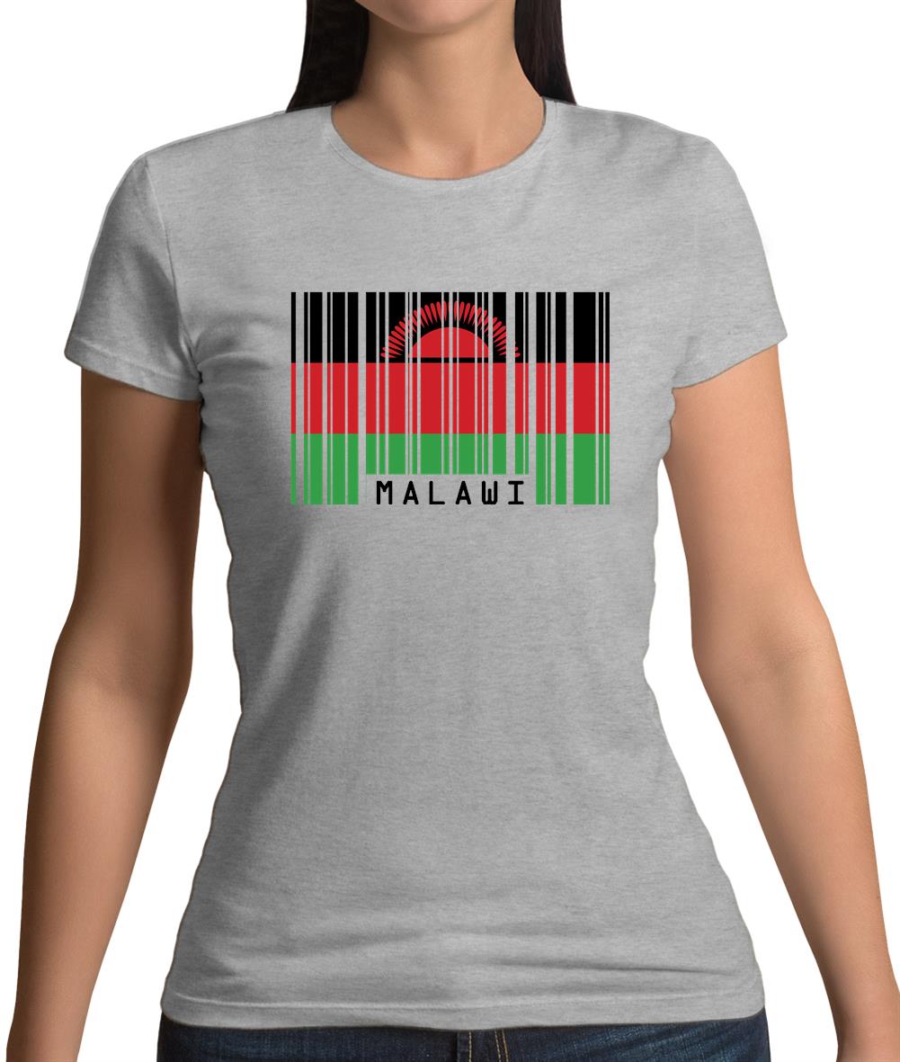 Malawi Barcode Style Flag Womens T-Shirt Malawi Barcode Style Flag Womens T-Shirt