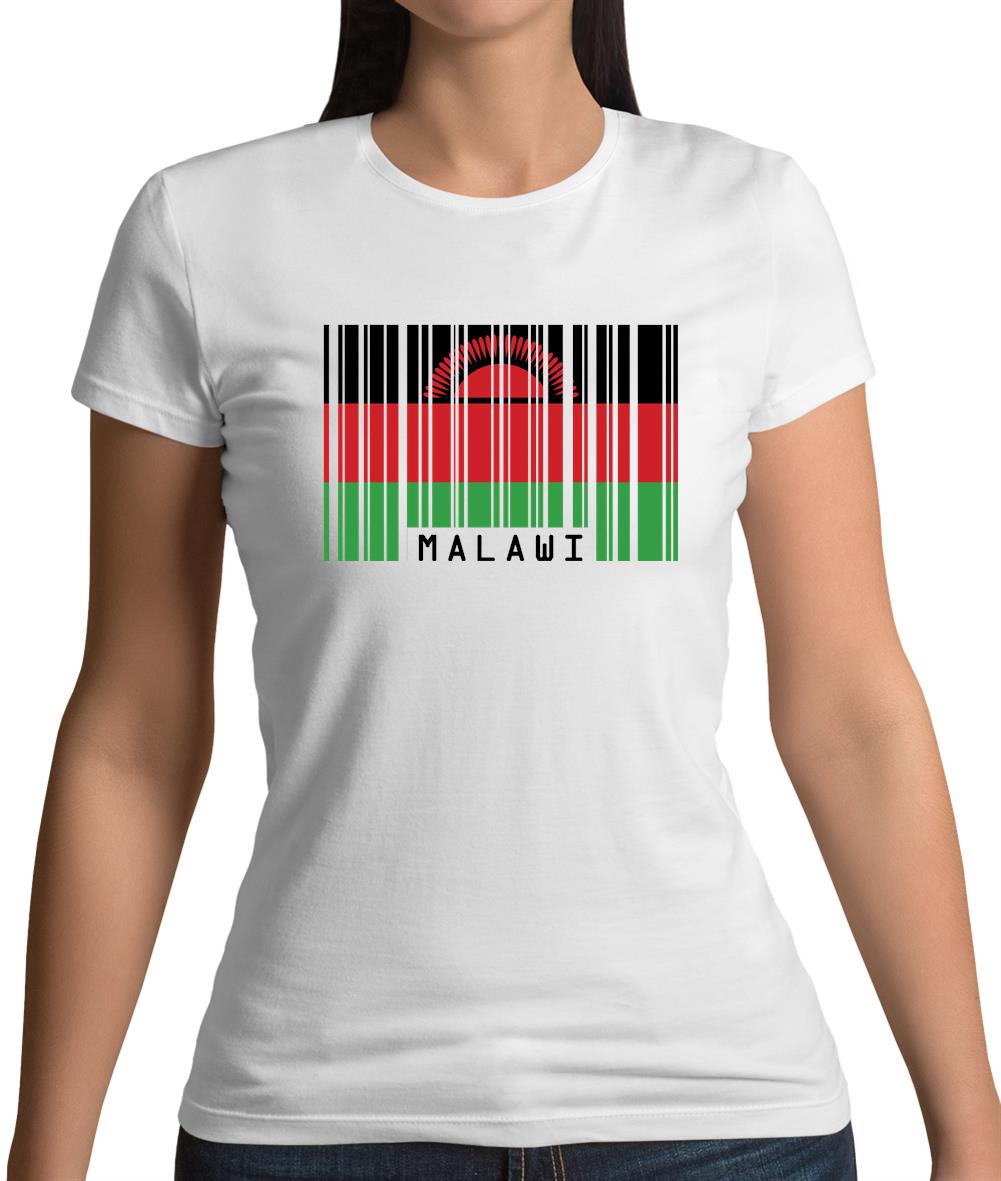 Malawi Barcode Style Flag Womens T-Shirt Malawi Barcode Style Flag Womens T-Shirt