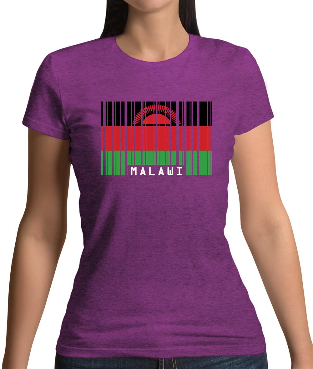 Malawi Barcode Style Flag Womens T-Shirt Malawi Barcode Style Flag Womens T-Shirt