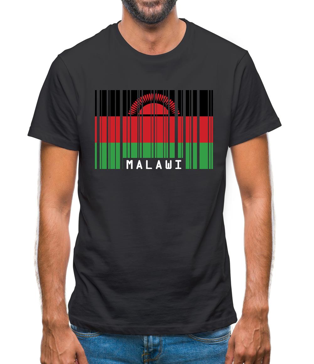 Malawi Barcode Style Flag Mens T-Shirt Malawi Barcode Style Flag Mens T-Shirt