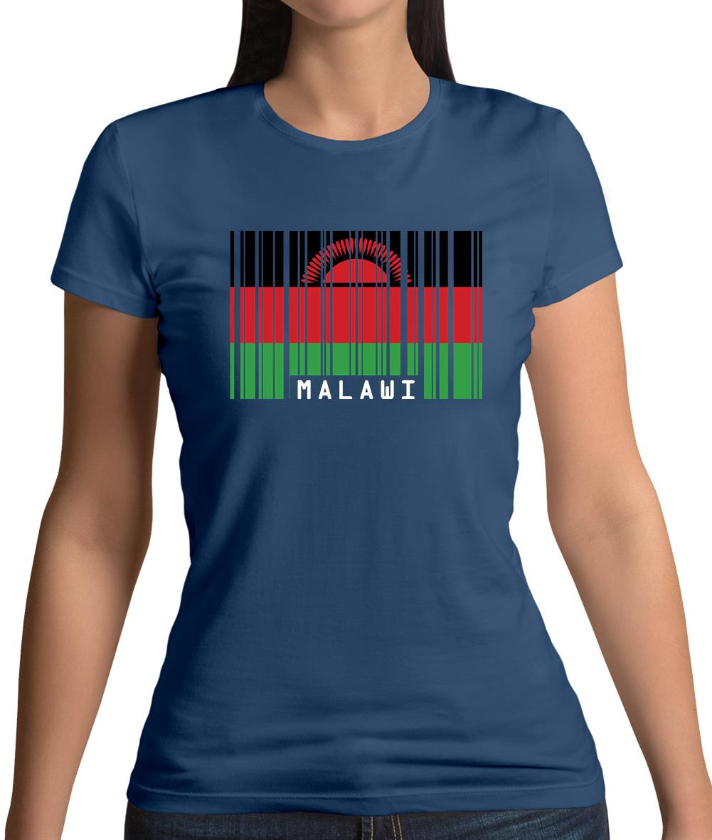Malawi Barcode Style Flag Womens T-Shirt Malawi Barcode Style Flag Womens T-Shirt