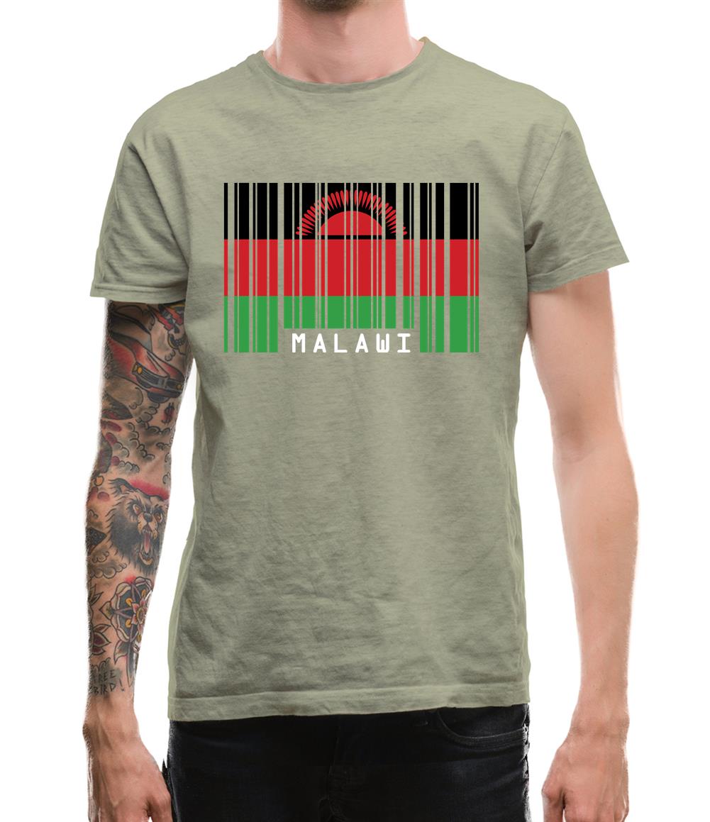 Malawi Barcode Style Flag Mens T-Shirt Malawi Barcode Style Flag Mens T-Shirt