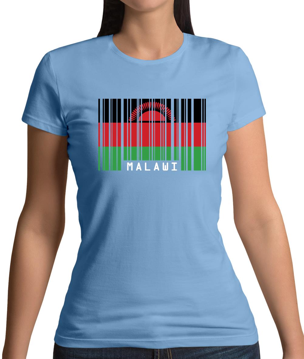 Malawi Barcode Style Flag Womens T-Shirt Malawi Barcode Style Flag Womens T-Shirt