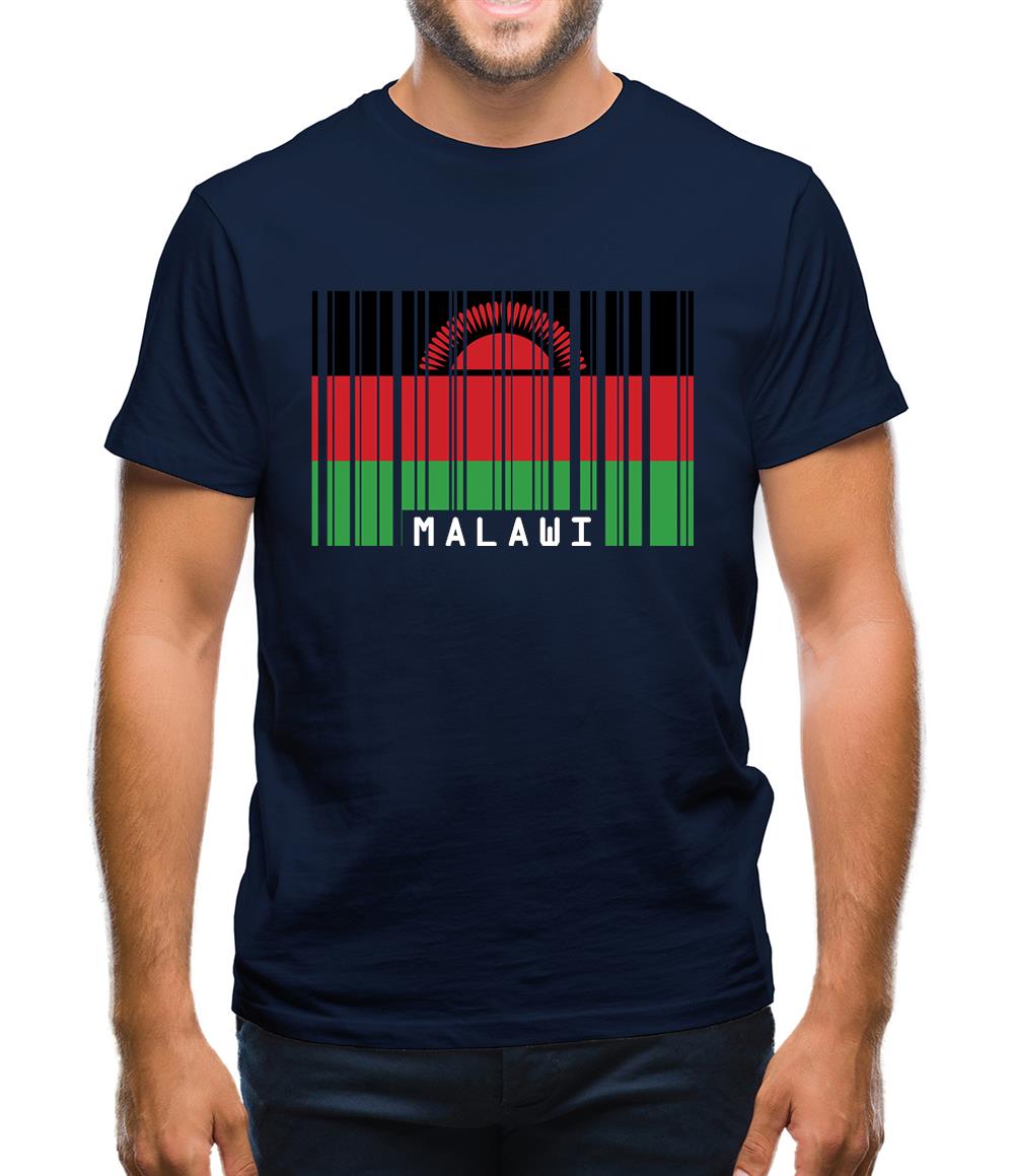 Malawi Barcode Style Flag Mens T-Shirt Malawi Barcode Style Flag Mens T-Shirt