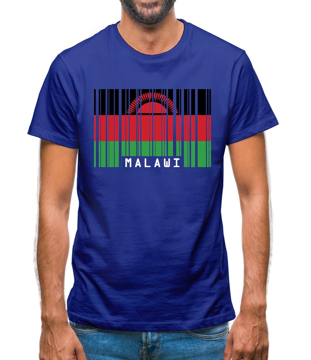 Malawi Barcode Style Flag Mens T-Shirt Malawi Barcode Style Flag Mens T-Shirt