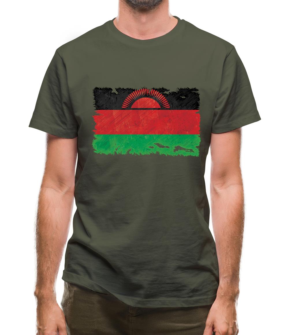Malawi Grunge Style Flag Mens T-Shirt Malawi Grunge Style Flag Mens T-Shirt