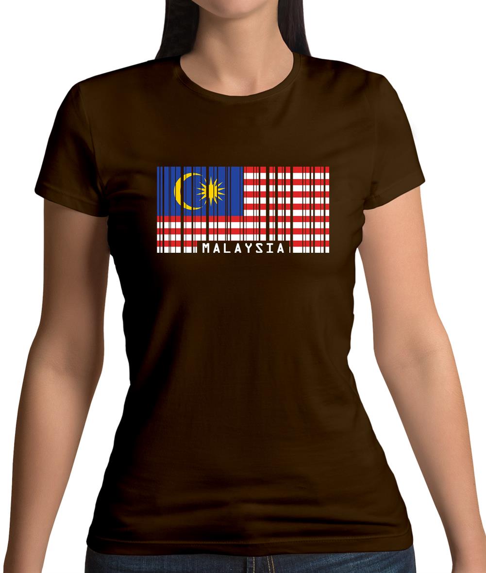 Malaysia Barcode Style Flag Womens T-Shirt Malaysia Barcode Style Flag Womens T-Shirt