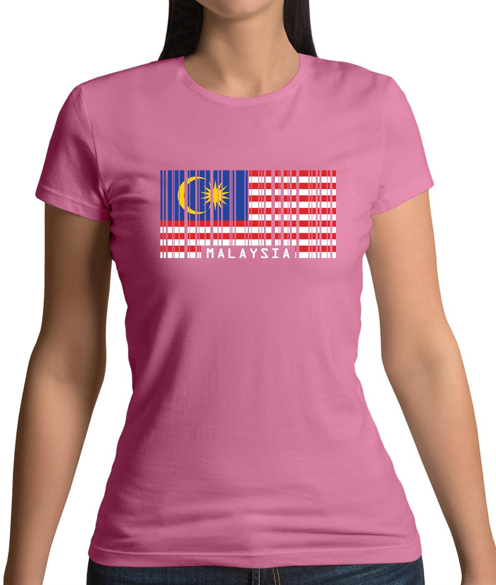 Malaysia Barcode Style Flag Womens T-Shirt Malaysia Barcode Style Flag Womens T-Shirt
