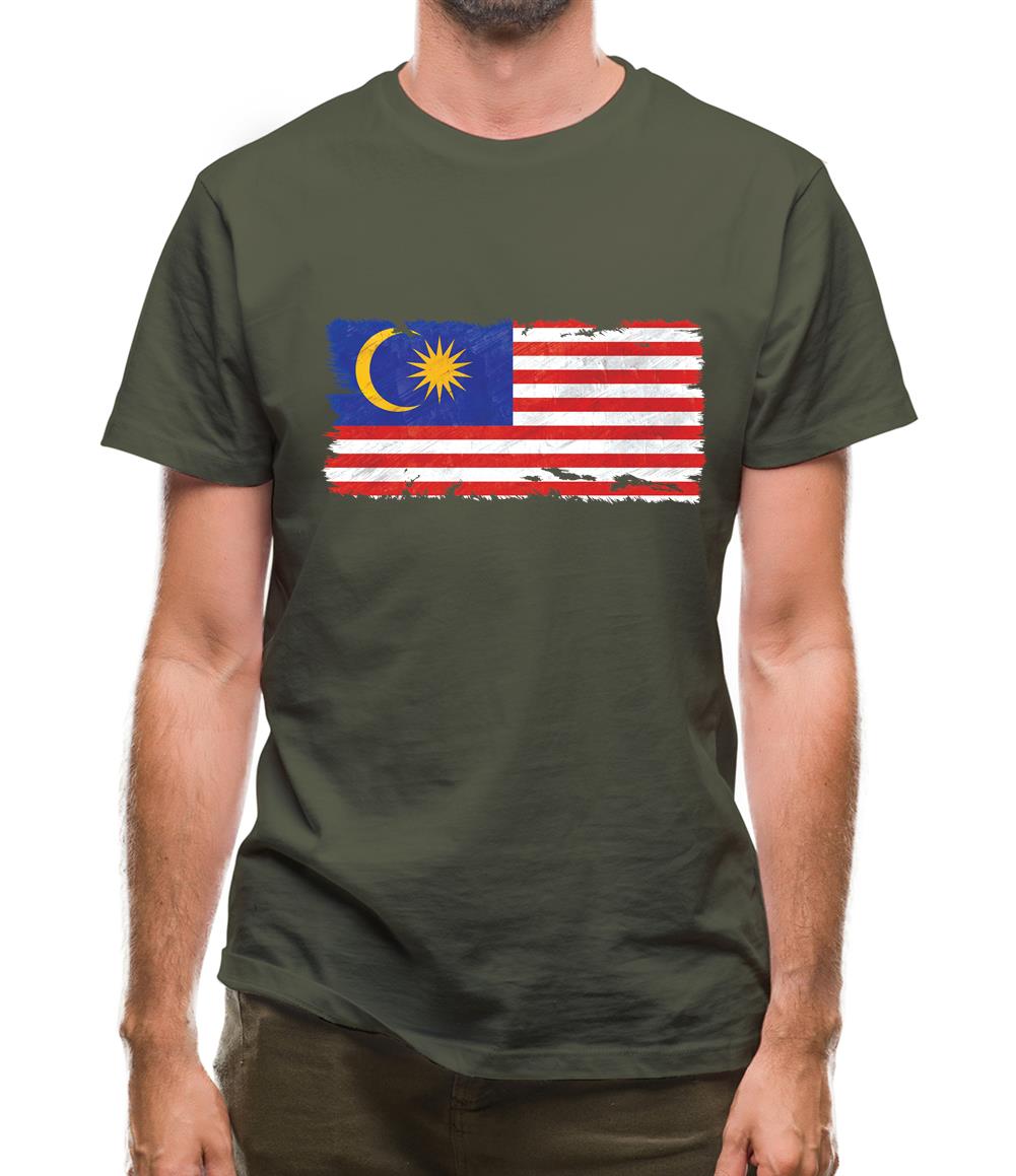 Malaysia Grunge Style Flag Mens T-Shirt Malaysia Grunge Style Flag Mens T-Shirt