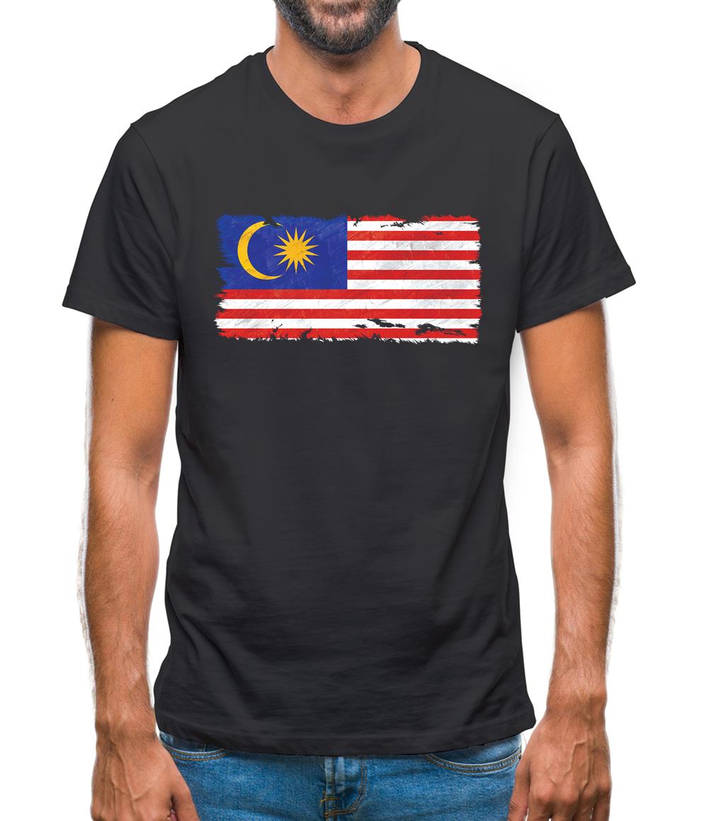 Malaysia Grunge Style Flag Mens T-Shirt Malaysia Grunge Style Flag Mens T-Shirt