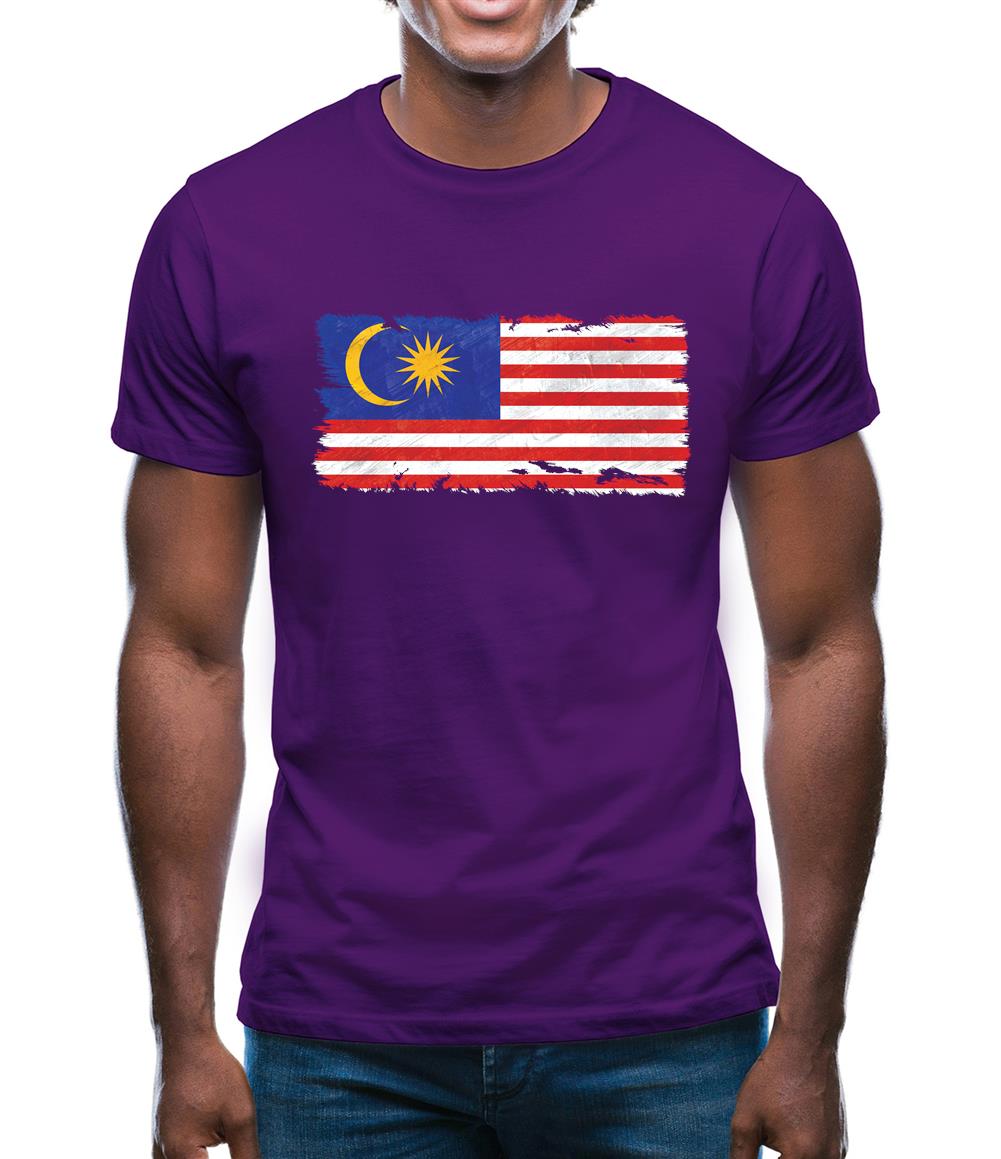 Malaysia Grunge Style Flag Mens T-Shirt Malaysia Grunge Style Flag Mens T-Shirt