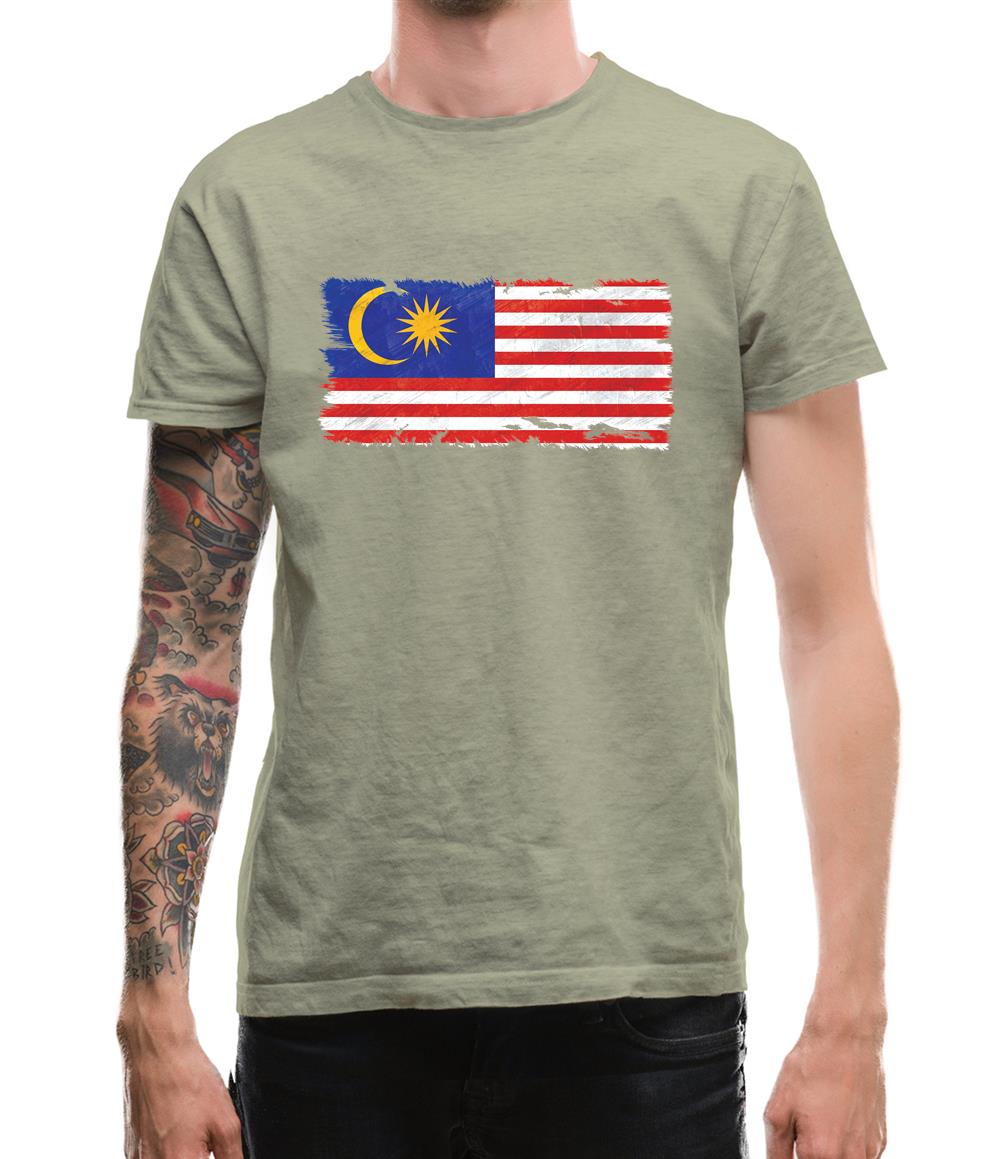 Malaysia Grunge Style Flag Mens T-Shirt Malaysia Grunge Style Flag Mens T-Shirt